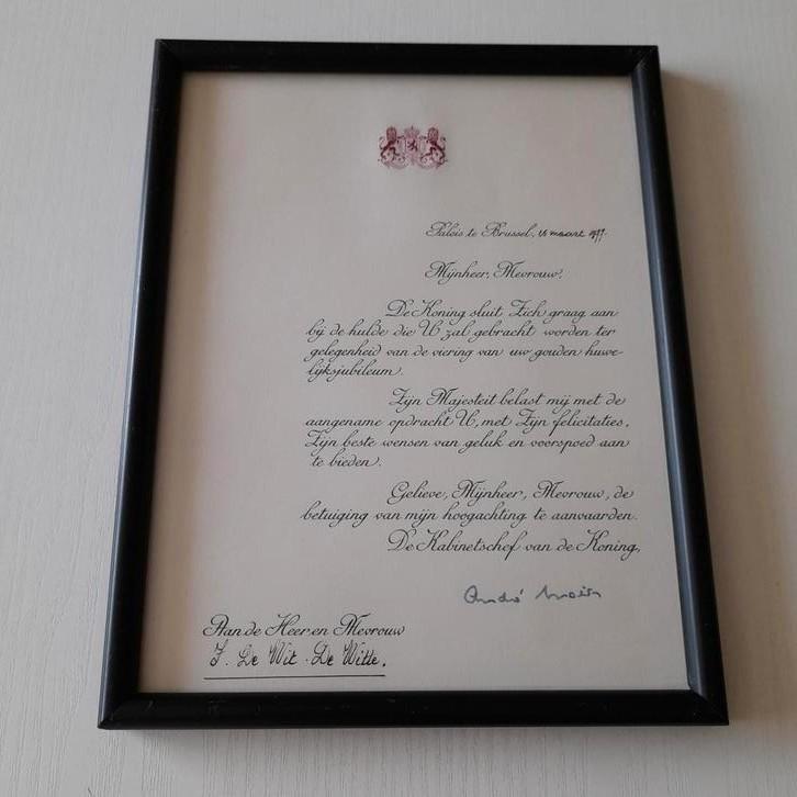 Felicitaties van de koning Gouden Huwelijksjubileum 1977., Verzamelen, Koningshuis en Royalty, Ophalen of Verzenden