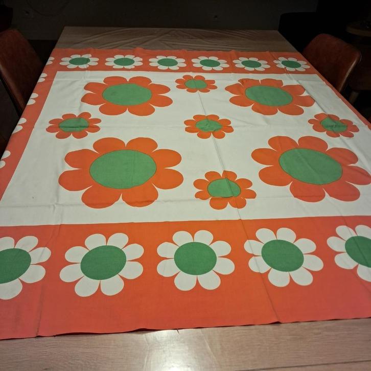 Retro tafelkleed, Maison & Meubles, Nappes, Utilisé, Rectangle, Intérieur, Extérieur, Enlèvement