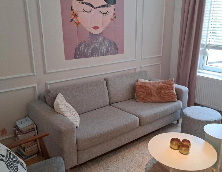 Zetel Bolia Scandinavia 2½-zitsbank + 2x Poef, Huis en Inrichting, Zetels | Complete zithoeken, Ophalen