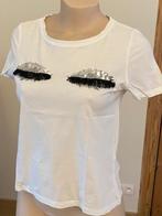 Witte T-Shirt met ogen en wimpers (Vero Moda), Kleding | Dames, Gedragen, Ophalen of Verzenden, Wit, Maat 36 (S)