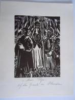Gravure sur bois de Frans Masereel : Géants en Flandre, Enlèvement ou Envoi