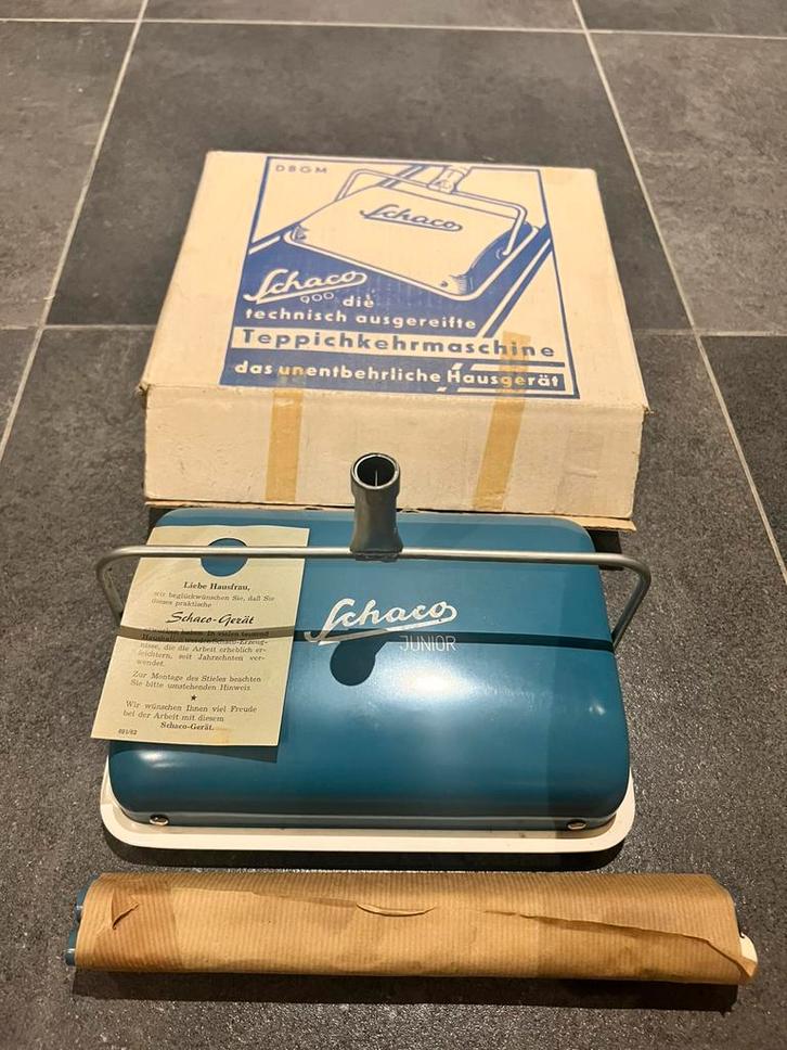 Balayeuse à tapis Vintage Schaco Junior — années 30/40, Collections, Rétro, Maison et Meubles, Enlèvement ou Envoi