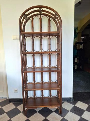 Vintage rotan rattan bamboe rek etagère beschikbaar voor biedingen