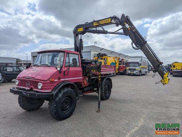 Unimog 416/U1100 4x4 - Hiab PK4600A - Open laadbak - Lier -, Auto's, Bestelwagens en Lichte vracht, 4x4, Trekhaak, Overige merken