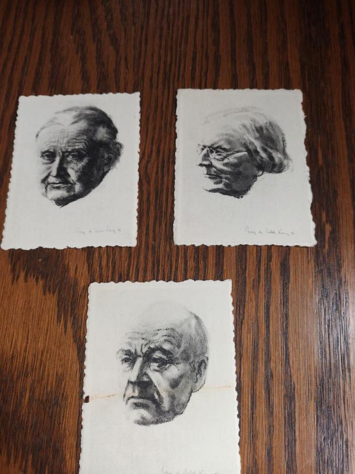 Set van 3 Litho-portretten "Ken Uw Volk" – Isidoor Opsomer (, Antiquités & Art, Art | Dessins & Photographie, Enlèvement