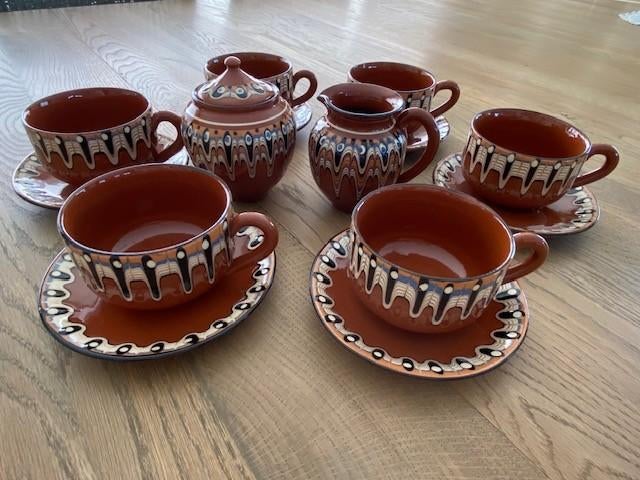 Koffieservies – aardewerk - keramiek – vintage design, Huis en Inrichting, Keuken | Servies, Ophalen, Nieuw, Aardewerk, Overige stijlen