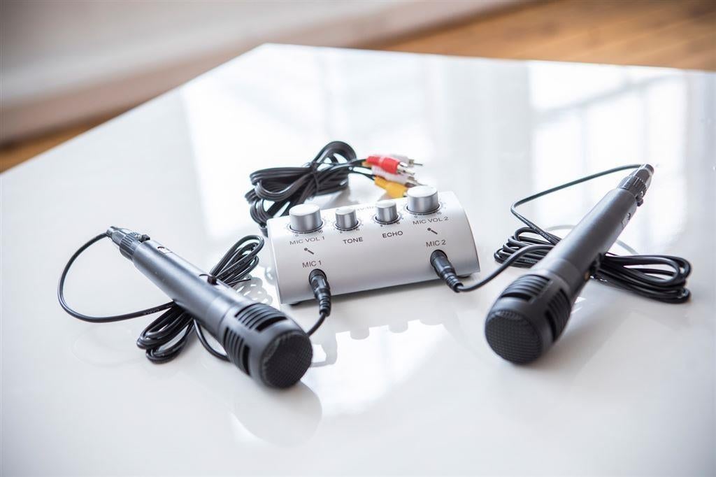 Karaoke mixerkit met 2 microfoons, Ophalen of Verzenden, Nieuw, Mixer