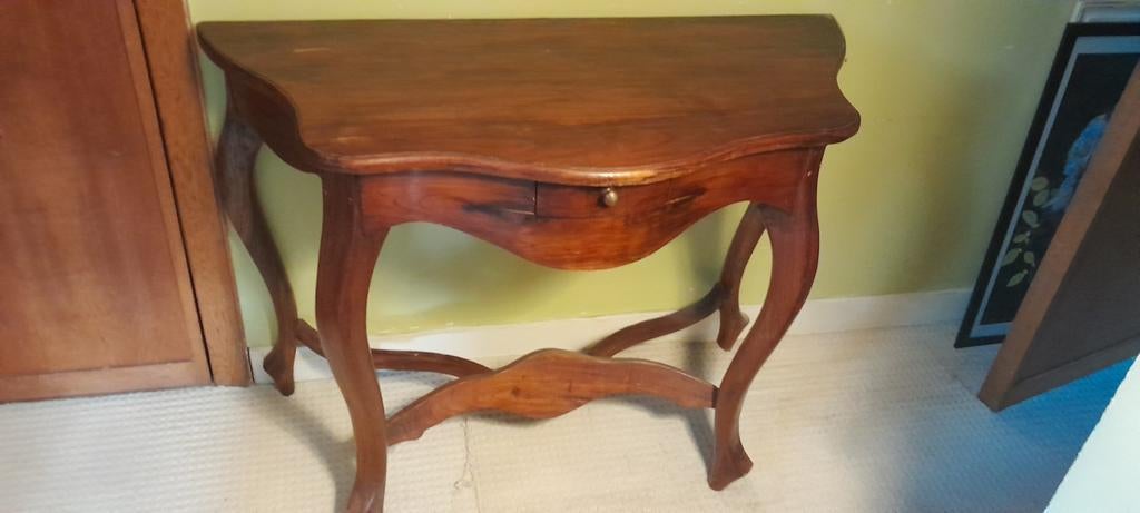 Prachtige sidetable...hout...met 1 laden..., Antiek en Kunst, Ophalen