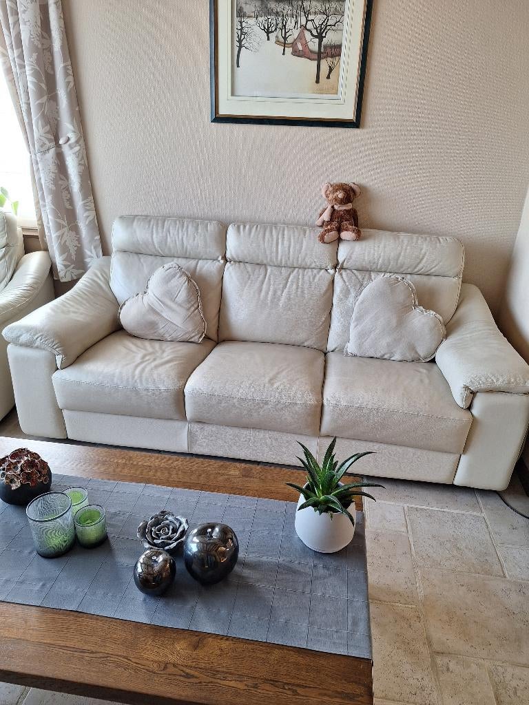 Wit lederen salon, Ophalen, Gebruikt, Leer