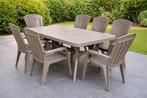 Table de jardin avec 6 chaises — bon état, Jardin & Terrasse, Enlèvement, Comme neuf, Synthétique