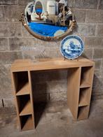 Massief eiken muur, tafel kastje, kan ook als bureau dienen., Huis en Inrichting, Ophalen
