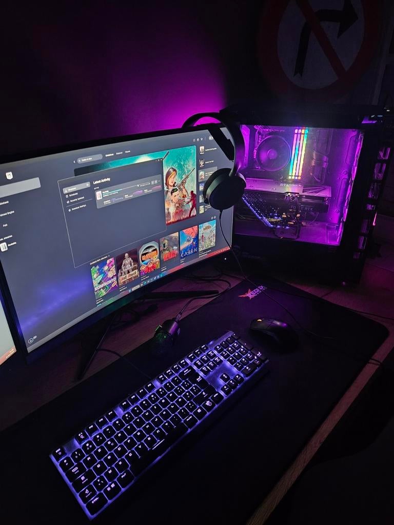 Gaming setup (pc,beeldscherm, toetsenbord, muis,...), Informatique & Logiciels, Ordinateurs de bureau, Gaming, Enlèvement