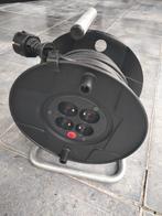 Kabelhaspel – 25 meter – 3x1,5 mm² – 4 stopcontacten, Doe-het-zelf en Bouw, Elektriciteit en Kabels, Ophalen, Gebruikt, Kabel of Snoer