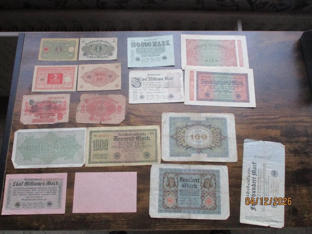 Monnaie d'inflation allemande d'occasion  1914/19, Envoi