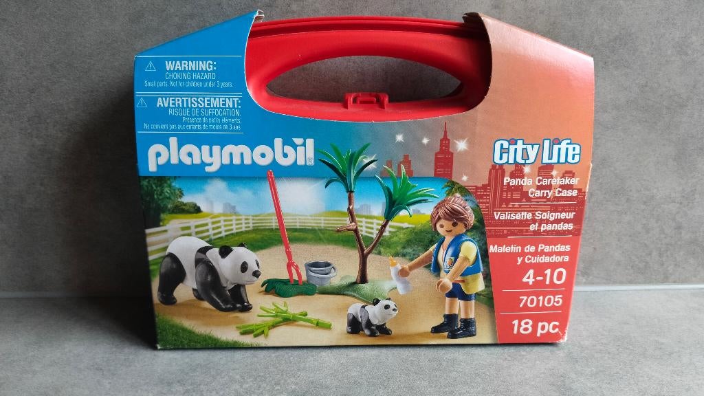 playmobil 70105 panda verzorger meeneemkoffer, Ophalen of Verzenden, Nieuw, Complete set