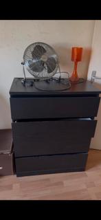 Commode IKEA Malm 3 tiroirs — noir/brun, Enlèvement, Comme neuf