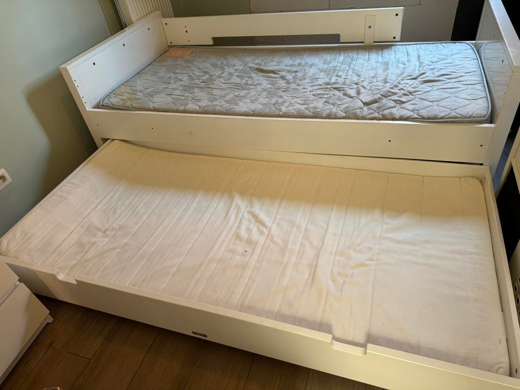 Uitschuifbaar bed 90x200 INCL 1matras, Ophalen, Gebruikt, 90 cm, Eenpersoons
