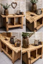 Landelijke werkbank met rechte piten als decoratief  meubel, Huis en Inrichting, Ophalen, Zo goed als nieuw