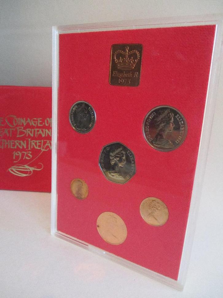 1973-De munten van Groot-Brittannië en Noord-Ierland-Proof, Postzegels en Munten, Munten | Europa | Niet-Euromunten, Setje, Overige landen