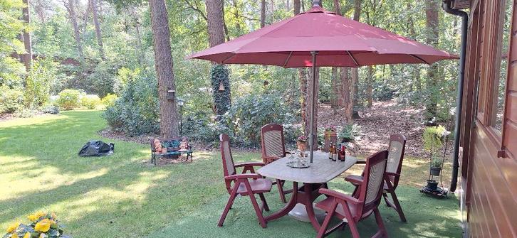 tuintafel met 4 stoelen Hartmann, afhalen cash Wuustwezel, Jardin & Terrasse, Tables de jardin, Utilisé, Ovale, Synthétique, Enlèvement