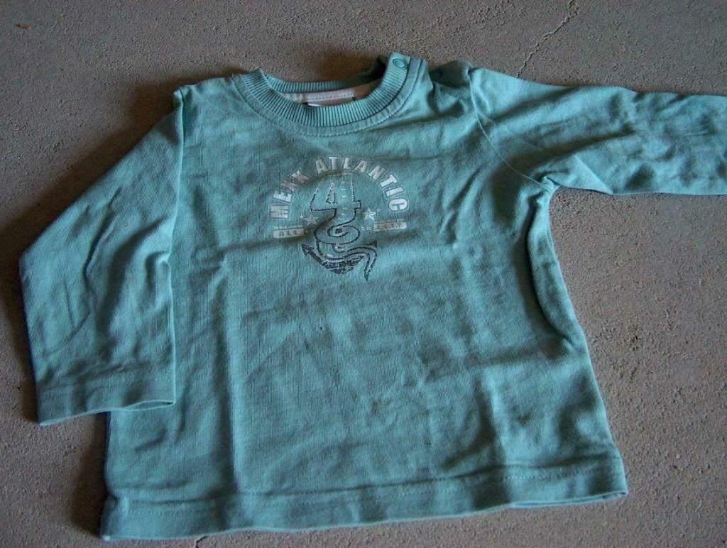 groen - blauwe longsleeve van MEXX maat 68, Kinderen en Baby's, Babykleding | Maat 68, Mexx, Gebruikt, Ophalen of Verzenden, Jongetje