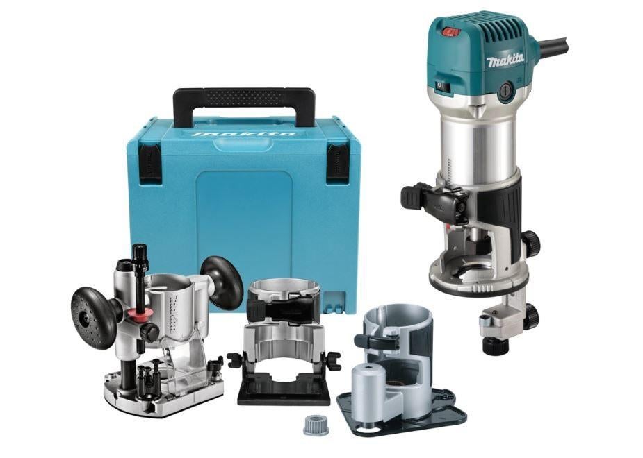 Makita RT0702CX2J Kantenfrees incl. diverse voeten in Mbox, Doe-het-zelf en Bouw, Gereedschap | Machine-onderdelen en Toebehoren
