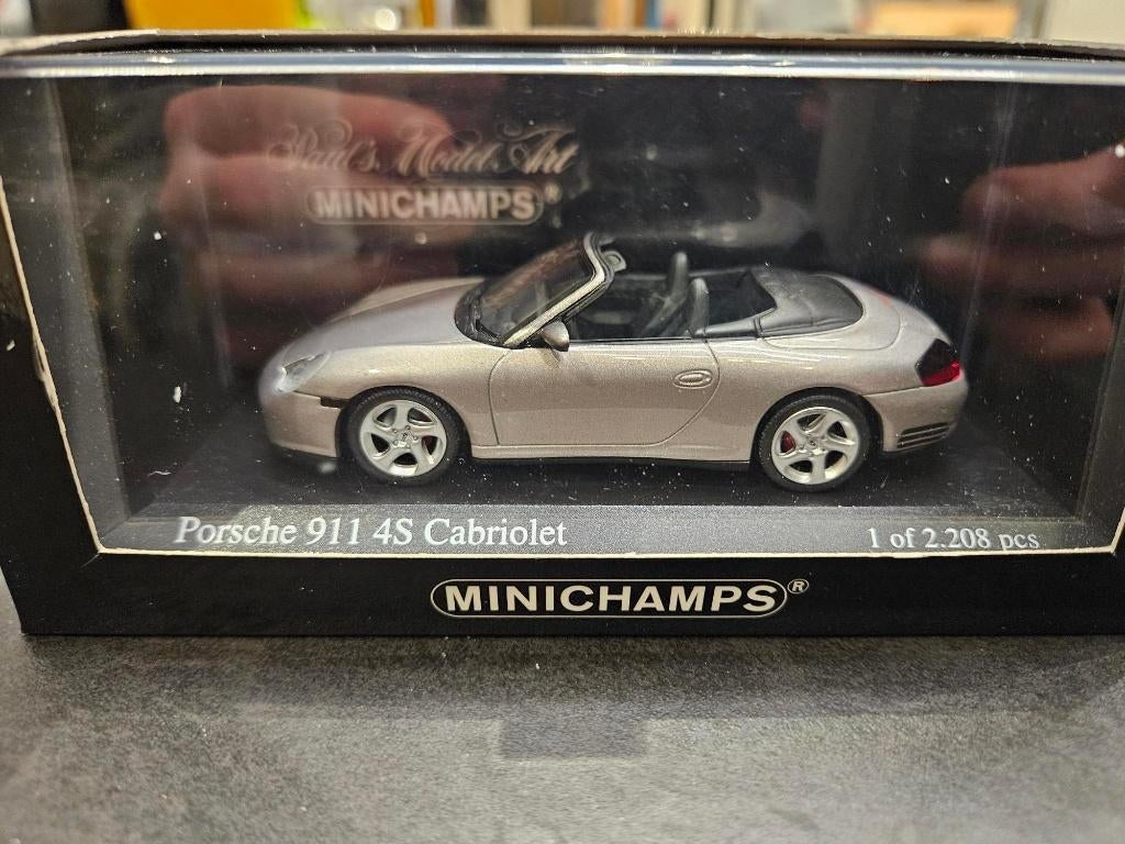 Minichamps Porsche 911 4S Cabriolet de 2003 grey met 1/43, Enlèvement ou Envoi, Neuf, Voiture, MiniChamps