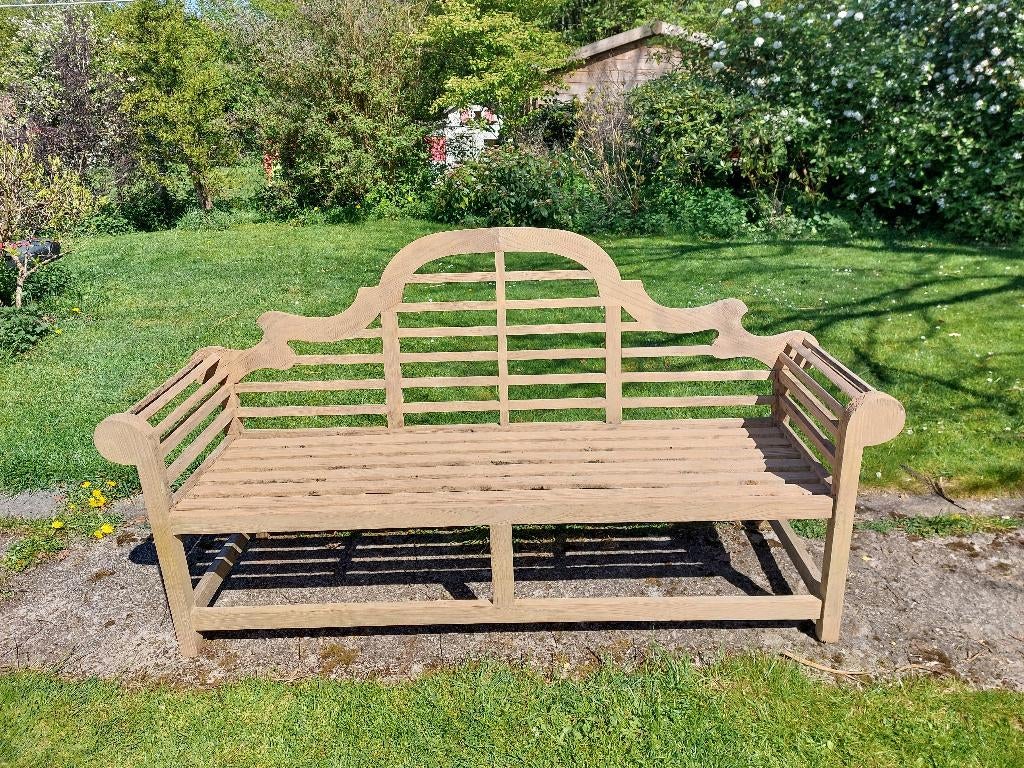 Banc en teck massif, Jardin & Terrasse, Enlèvement, Utilisé