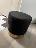 Pouf rond en velours noir, Maison & Meubles, Neuf, Rond, Enlèvement, Moins de 50 cm