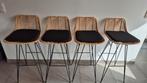 4 tabourets de bar en rotin, 4 tabourets, Enlèvement