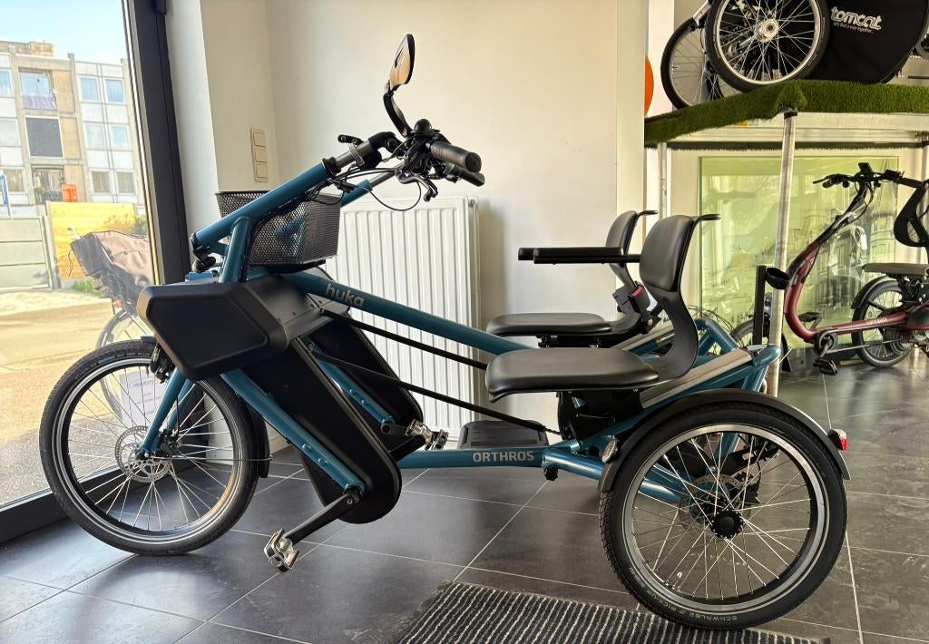 Huka orthros duofiets DUBBEL BATTERIJ showroommodel+garantie, Fietsen en Brommers, Ophalen, Zo goed als nieuw, Overige typen, Huka orthros
