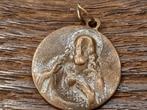 oude koperen hanger met Heilig Hart Christus, begin 1900, Antiek en Kunst, Antiek | Religieuze voorwerpen, Ophalen of Verzenden