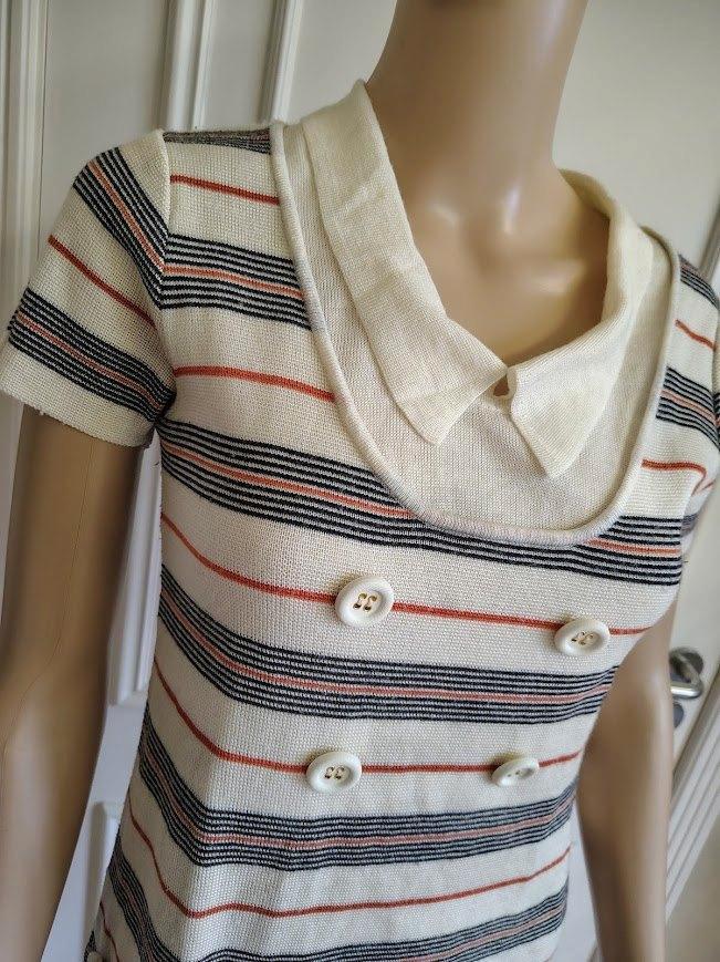 Vintage gestreept kleed jurk jurkje, Kleding | Dames, Jurken, Zo goed als nieuw, Maat 38/40 (M), Knielengte, Ophalen of Verzenden