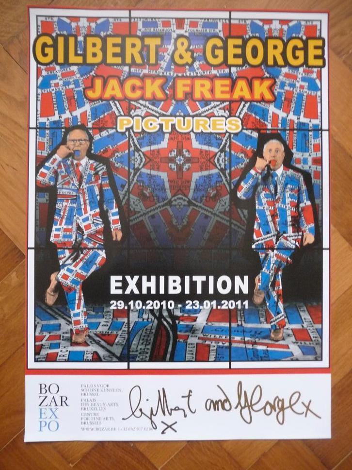 GILBERT & GEORGE : AFFICHE JACK FREAK : GESIGNEERD, Antiek en Kunst, Kunst | Litho's en Zeefdrukken, Ophalen of Verzenden