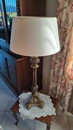 Bronzen tafellamp zeer oud90 cm hoog, Ophalen, Brons