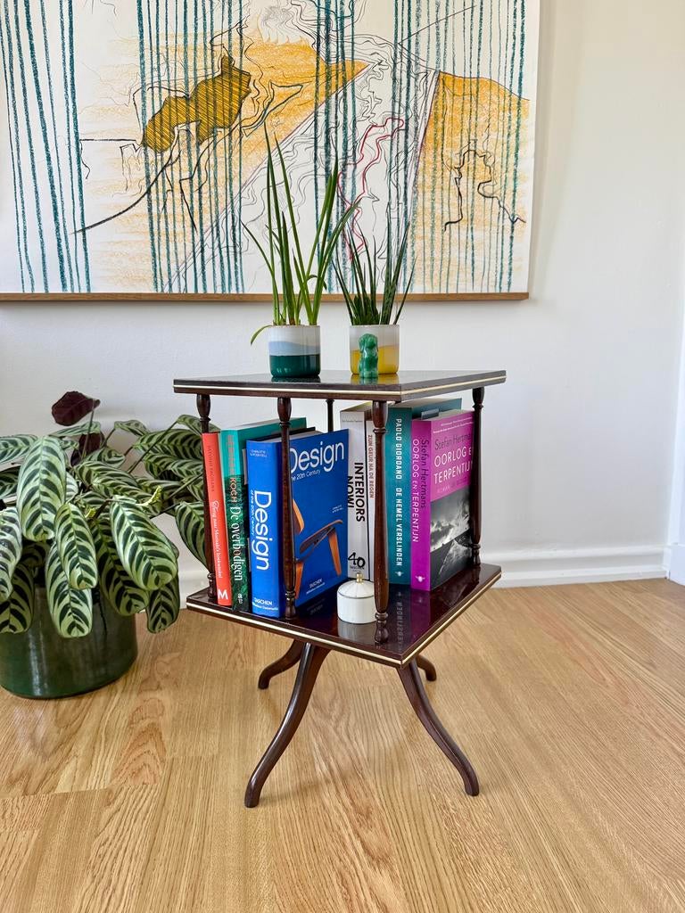 Vintage boekmolen - bijzettafel, Huis en Inrichting, Tafels | Bijzettafels, Hout, Ophalen