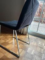 6 hele mooie stoelen van Xooon in blauw grijze velourstof, Ophalen, Zo goed als nieuw, Blauw, Hout