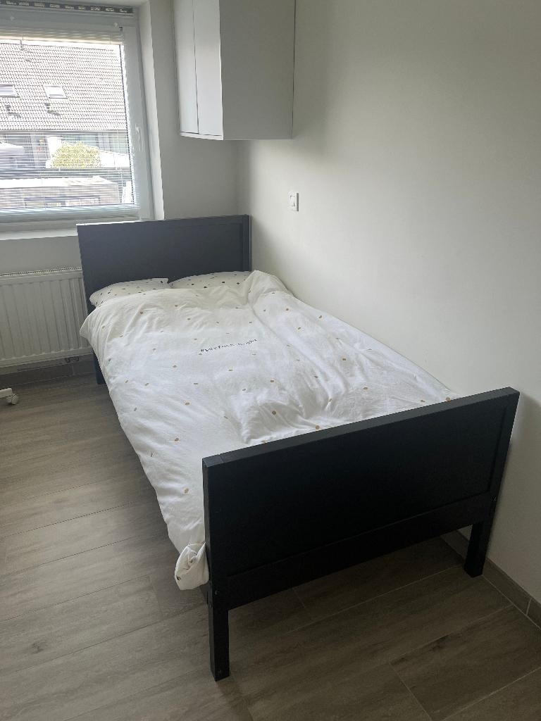 IKEA MALM eenpersoonsbed 90 x 200, Huis en Inrichting, Slaapkamer | Bedden, Ophalen, 90 cm, Eenpersoons, Zwart