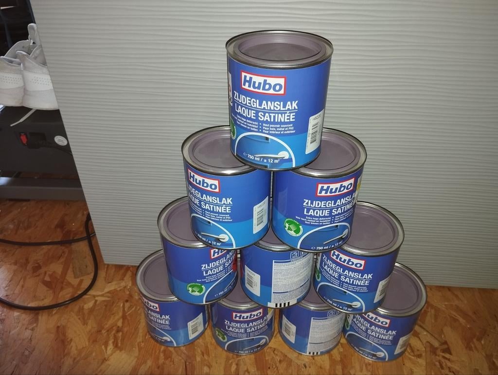 Pots de peinture Hubo couleur violet-gris neufs, Bricolage & Construction, Peinture, Vernis & Laque, Enlèvement ou Envoi, Neuf