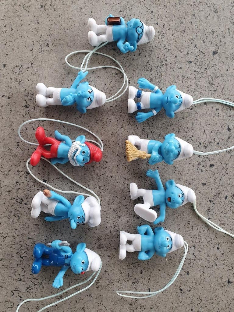 Sleutelhangers smurfen (grootte 4cm), 9stuks (allemaal versc, Collections, Porte-clés, Enlèvement