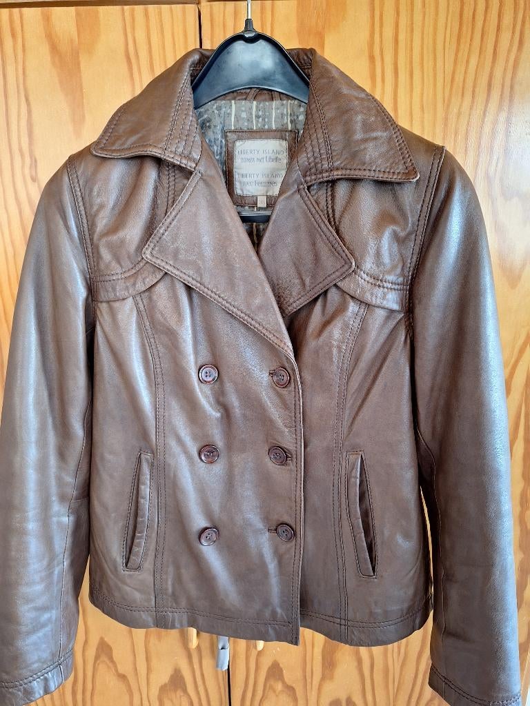 bruin lederen jasje 38, Vêtements | Femmes, Vestes & Costumes, Taille 38/40 (M), Comme neuf, Brun, Enlèvement