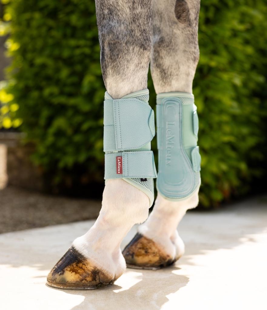 LeMieux Arika Mesh Brushing Beenbeschermers Aqua M+L SALE50%, Ophalen of Verzenden, Nieuw, Rijden