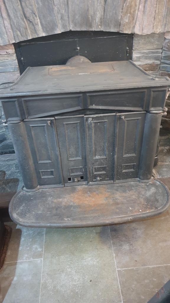Antiek vintage franklin Kachel met kolenkit., Antiek en Kunst, Antiek | Overige Antiek, Ophalen