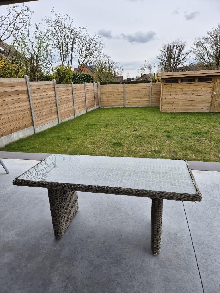 Table de jardin - table de salon à manger - osier - beige, Enlèvement, Comme neuf, Rectangulaire, Osier