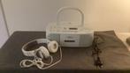 Radio cd speler met koptelefoon wit €35, Audio, Tv en Foto, Cd-spelers, Ophalen