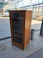 Klassieke Eiken Audio-/Vitrinekast met uitschuifbare lade, Gebruikt, Met deur(en), Minder dan 100 cm, 25 tot 50 cm