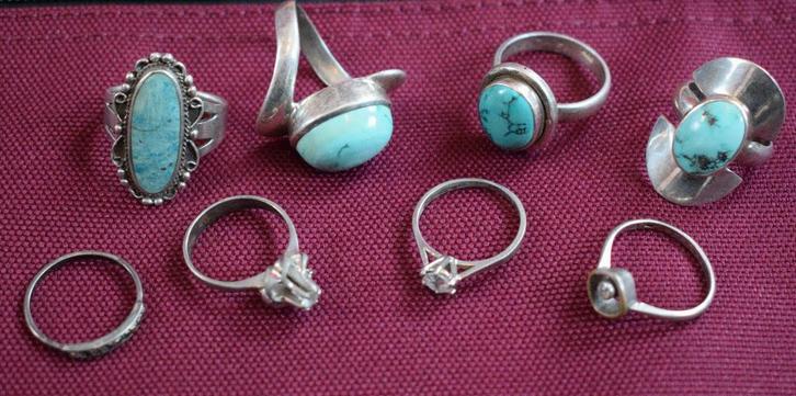 antiek ringen zilver 925 vintage, Handtassen en Accessoires, Ringen, Gebruikt, Zilver, Zilver, Ophalen of Verzenden