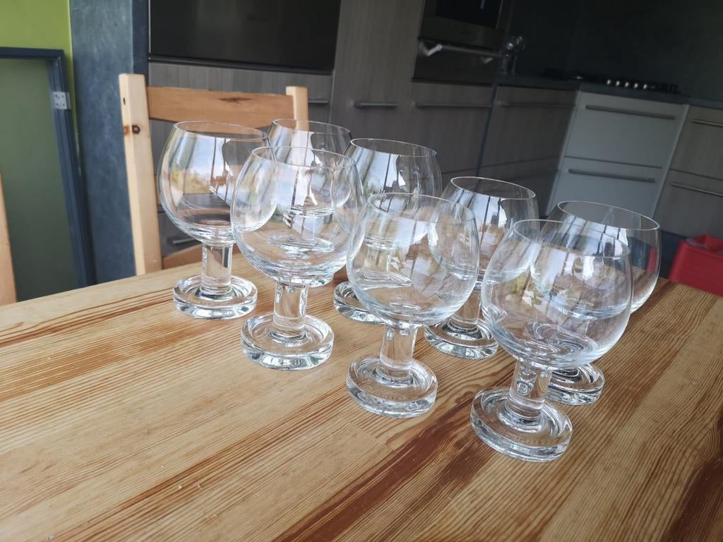 Kristallen stoere water/bier/wijnglazen of per stuk 5 €, Collections, Verres & Petits Verres, Comme neuf, Autres types, Enlèvement