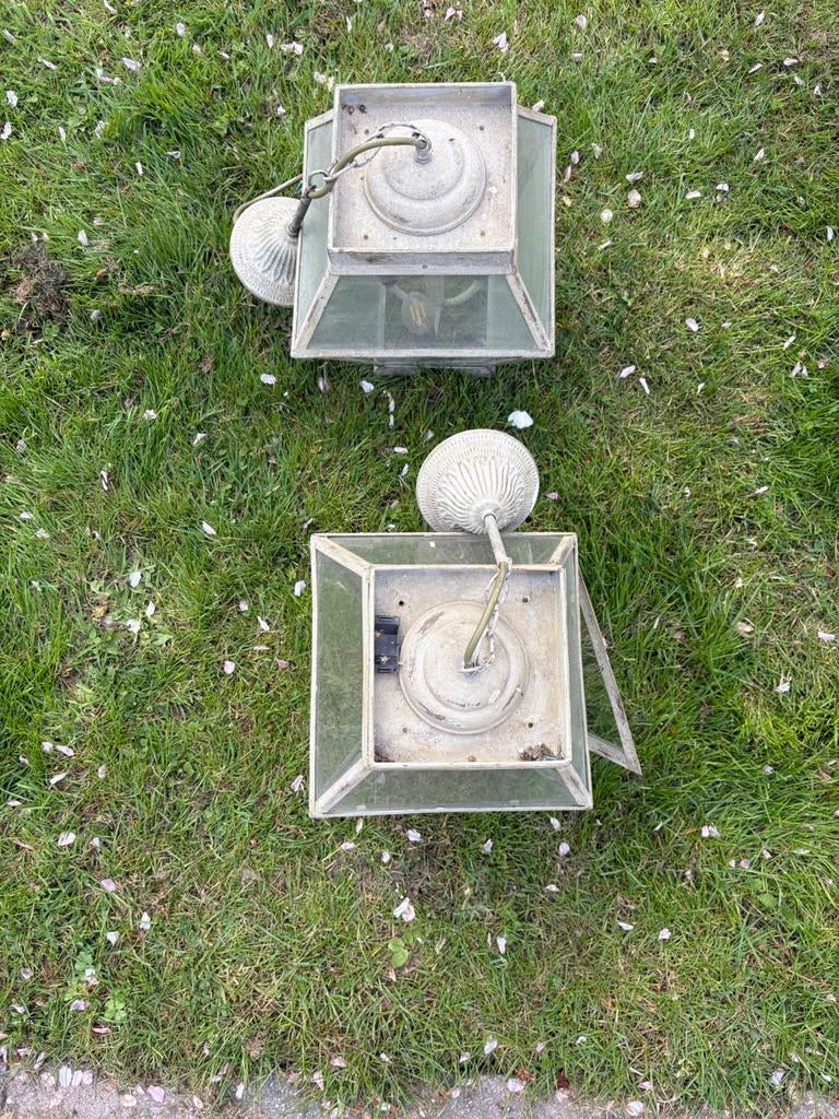 Smeed ijzeren hanglampen. Ecru ., Ophalen, Zo goed als nieuw