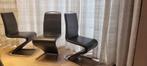 Zig zag eetkamerstoelen zwart kunstleer - set van 3, Trois, Métal, Utilisé, Noir